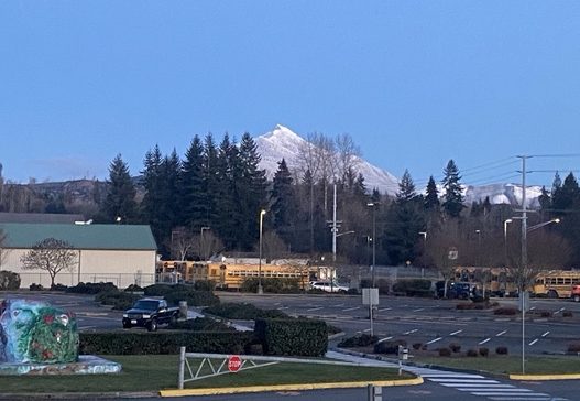 A view of Mount Pilchuck from Granite Falls High School